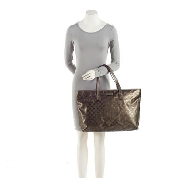 Authentic Gucci Imprime GG Monogram Large Zippered Shopping Tote Bag - Picture 7 of 14